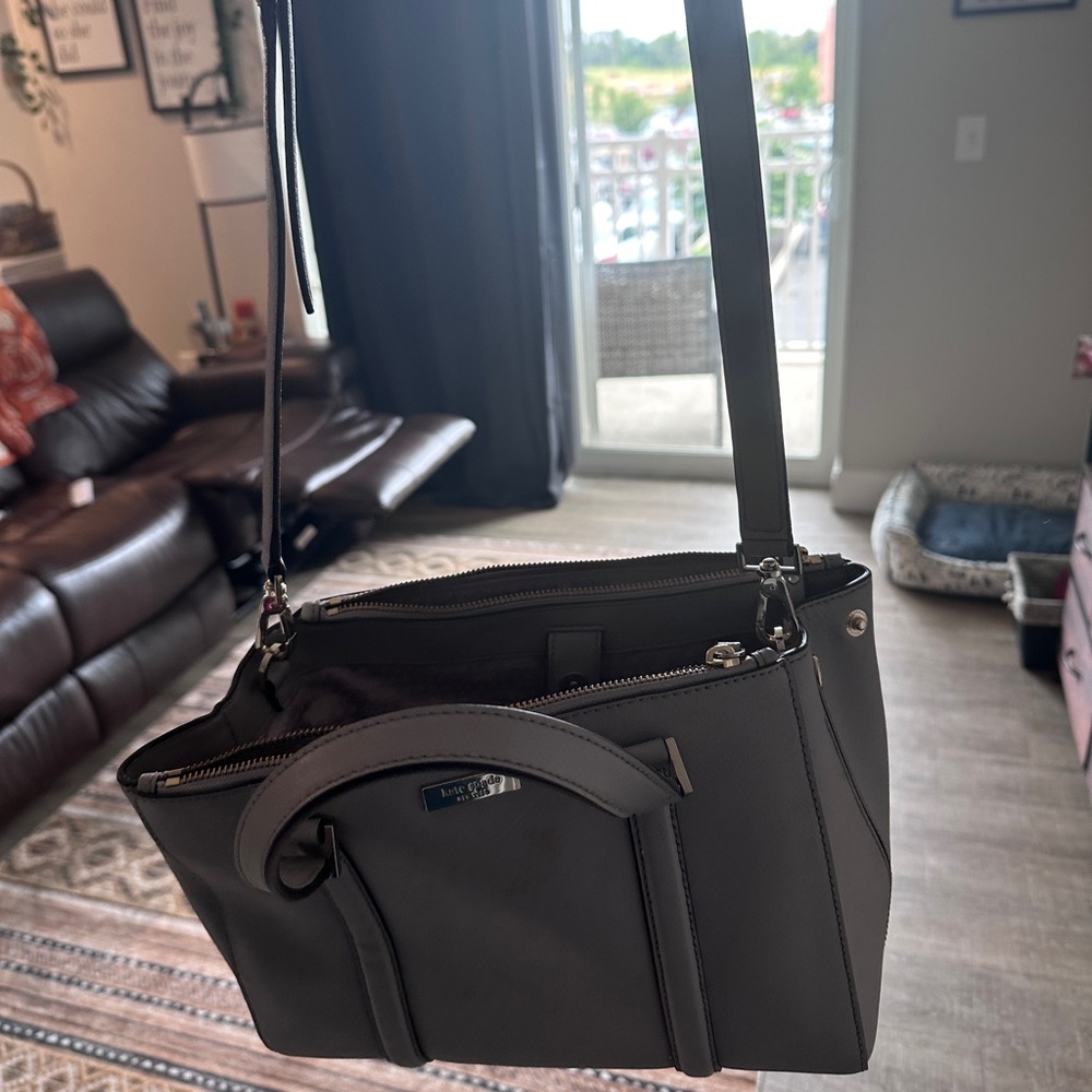 Kate Spade Gray Leather Crossbody Bag